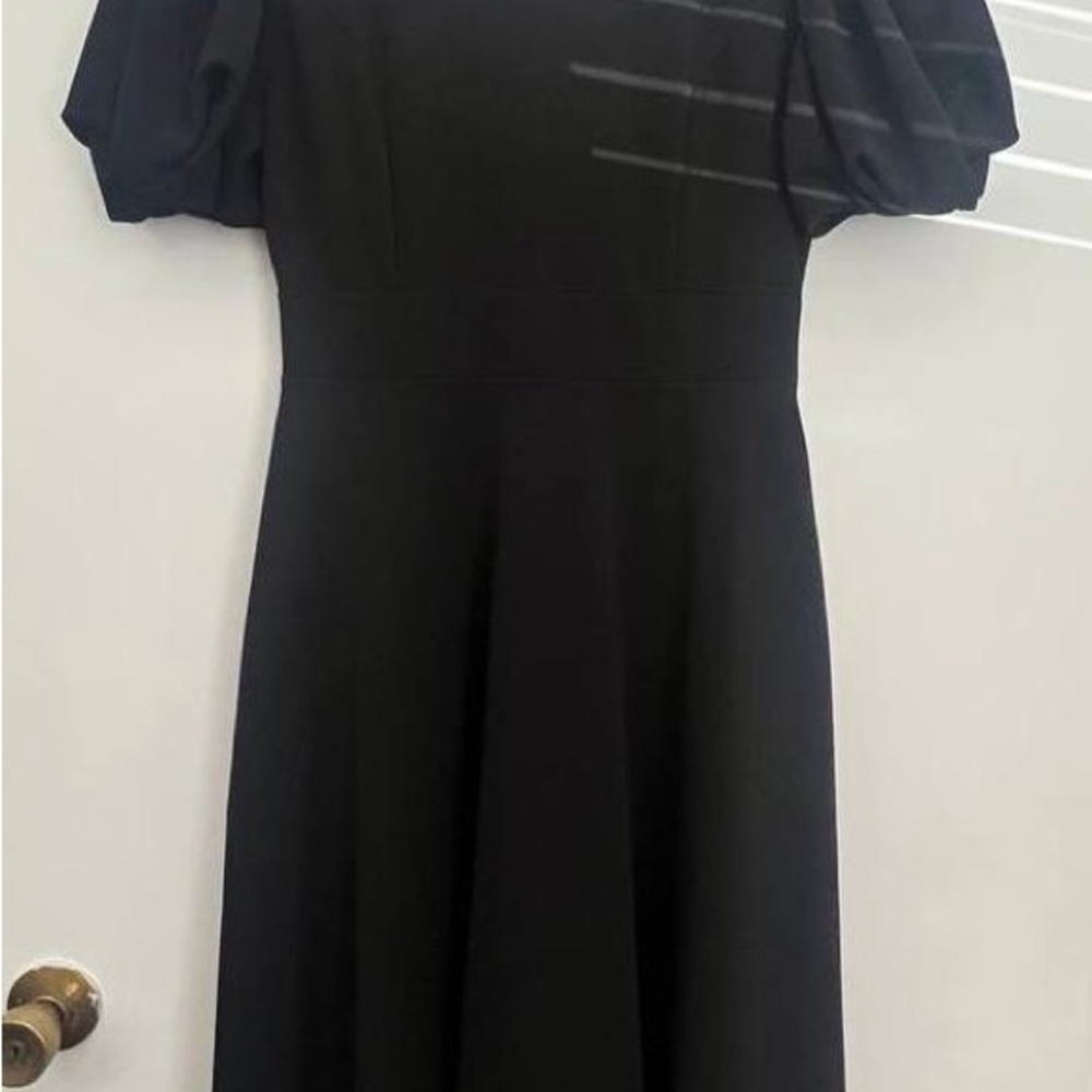 Ivy City Co Black Puff Sleeve A-Line Dress